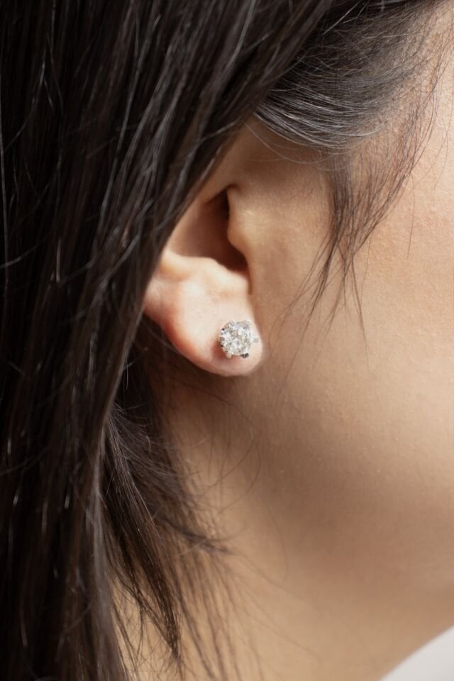 1.80 Ct Pırlanta Tektaş Küpe