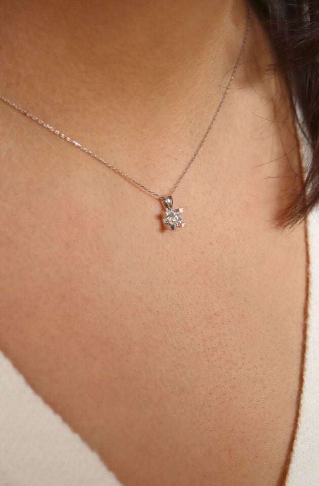 0.50 Ct Pırlanta Tektaş Kolye