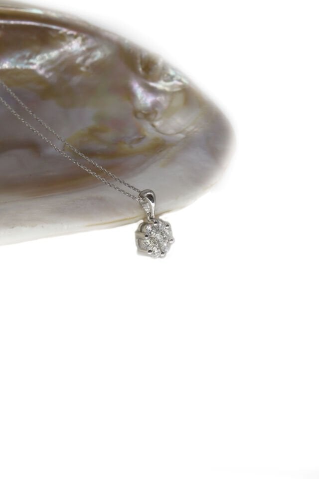 0.50 Ct Pırlanta Coronet Çiçek Kolye