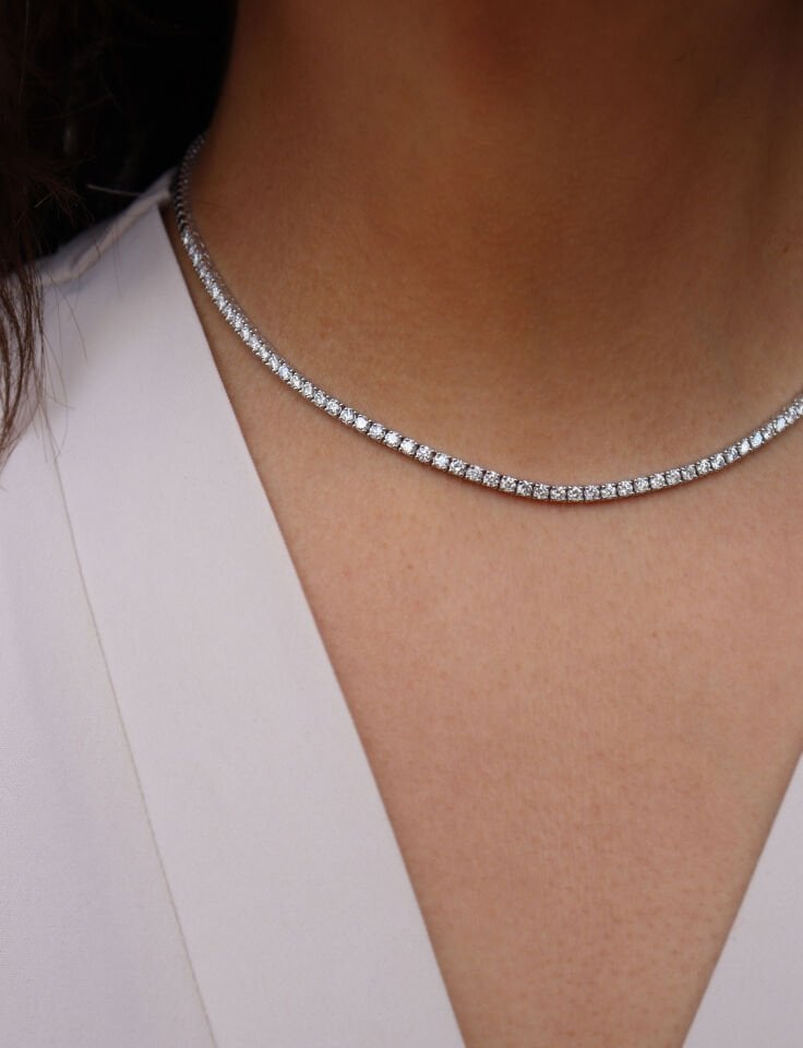 4.58 Ct Yarım Suyolu Pırlanta Kolye