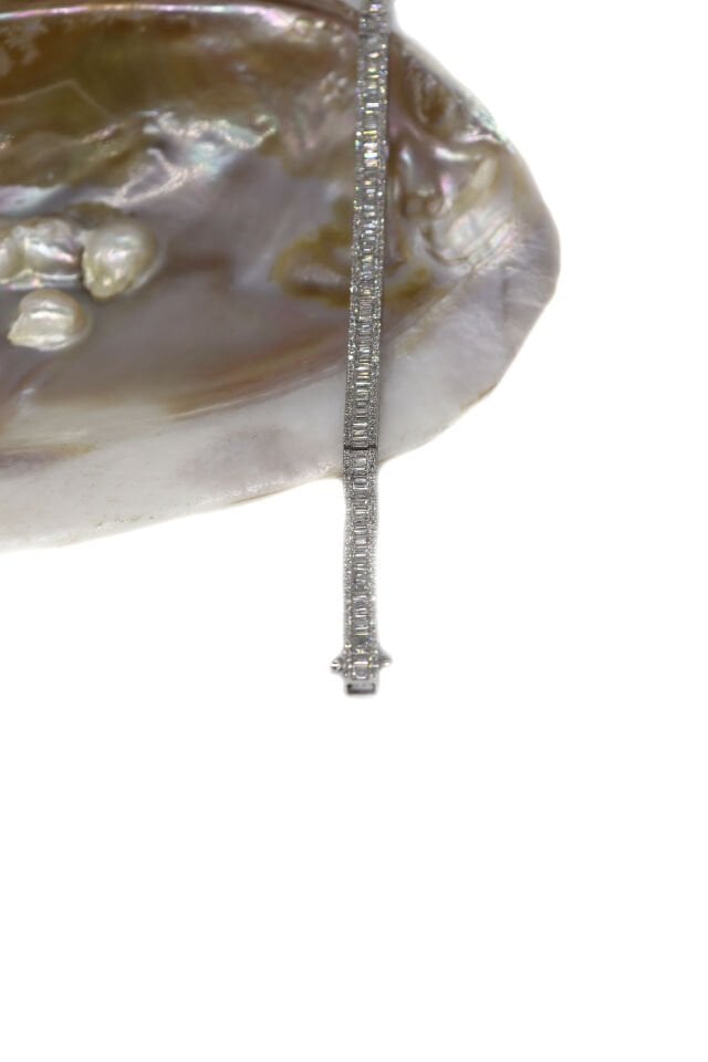 3,60 Ct Suyolu Baget Pırlanta Bileklik