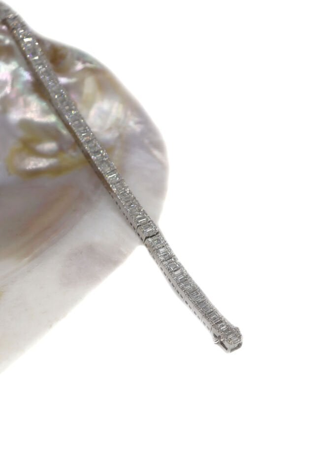 3,60 Ct Suyolu Baget Pırlanta Bileklik