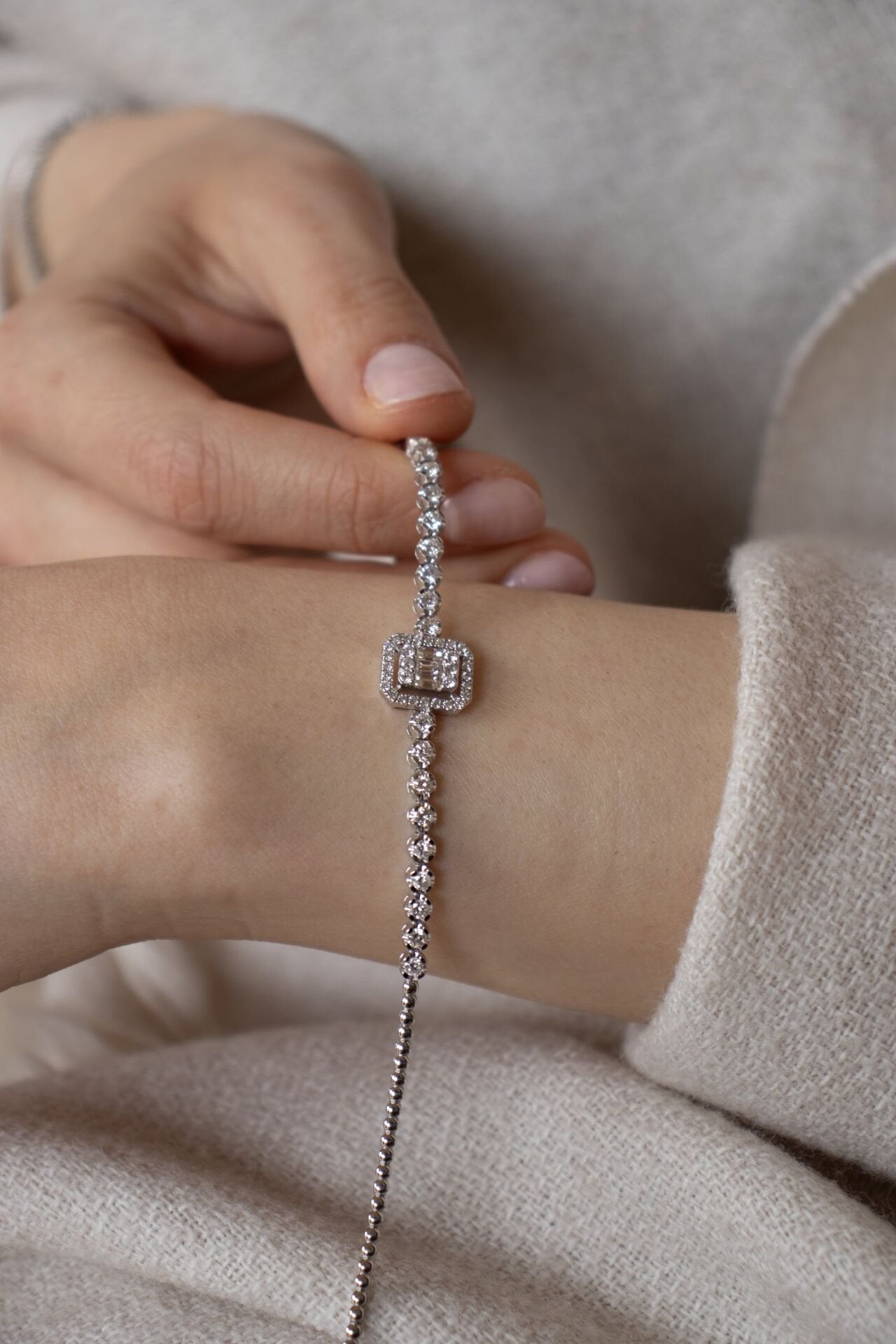 1.50 Ct Baget Pırlanta Bileklik