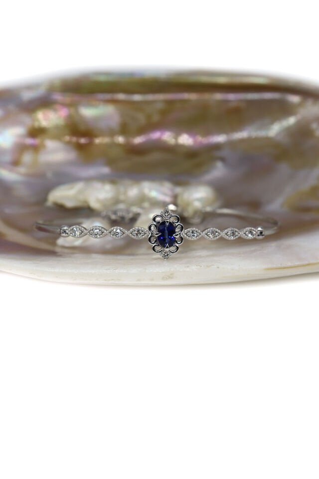 Safir Vintage Pırlanta Kelepçe