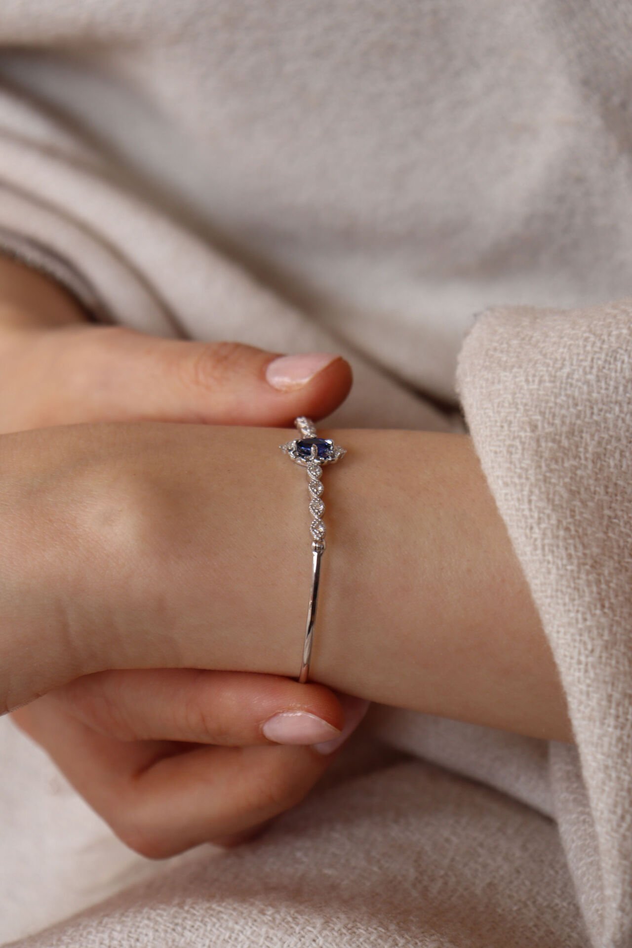Vintage Sea Safir & Pırlanta Bileklik
