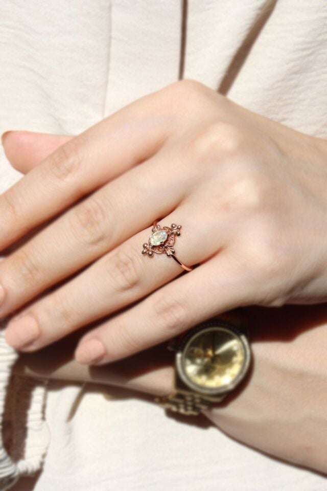 Vintage Opal & Pırlanta Yüzük