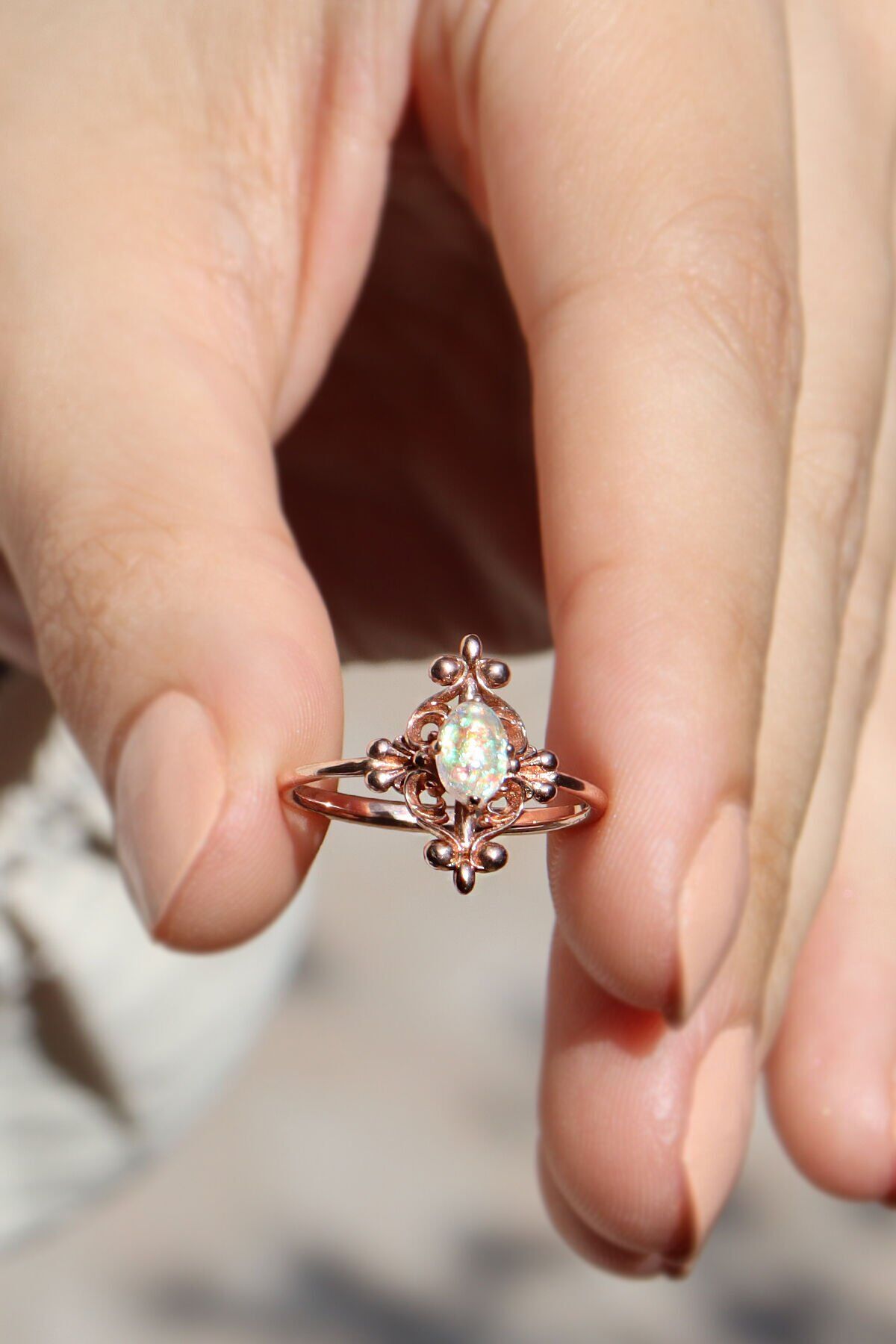 Vintage Opal & Pırlanta Yüzük