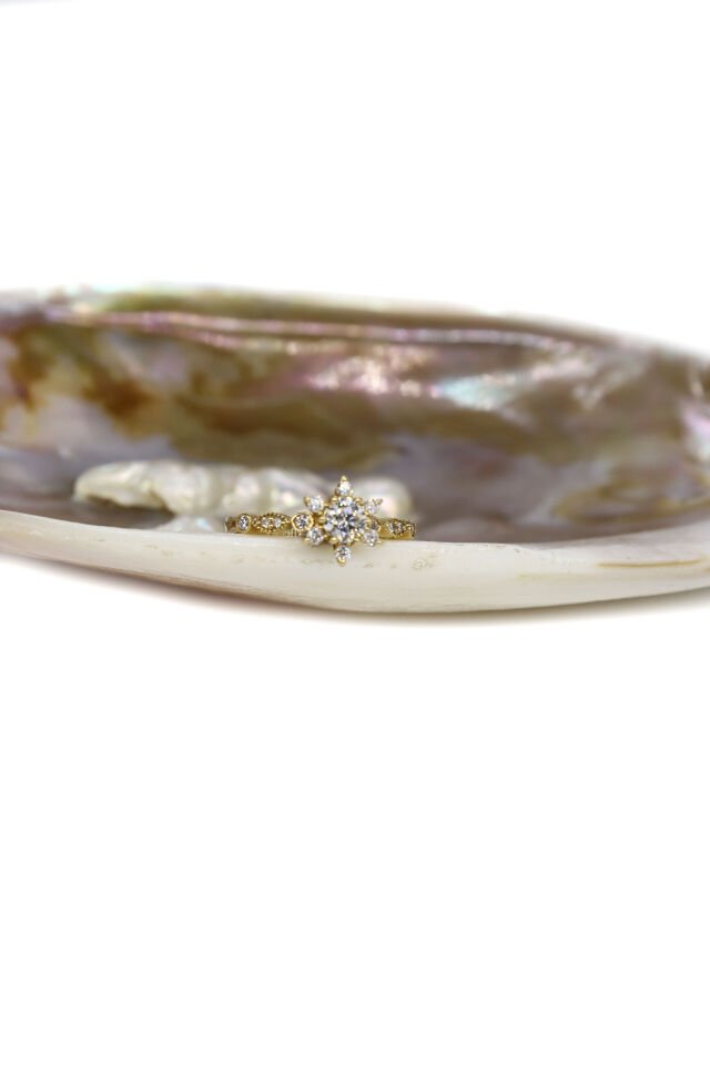 0.50 Ct Vintage Lotus Pırlanta Yüzük