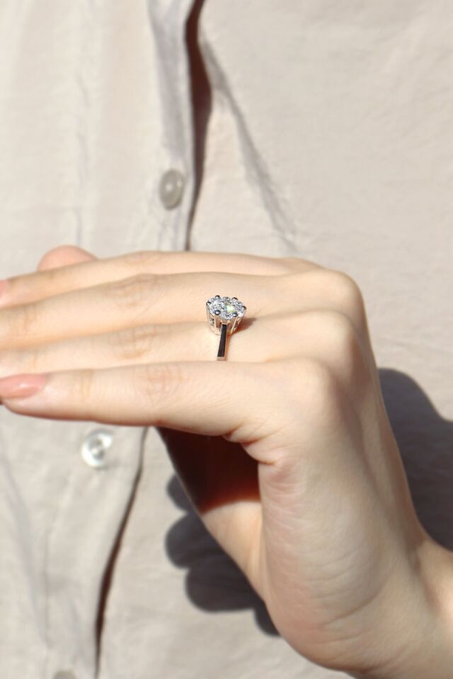 0.60 ct Coronet Pırlanta Yüzük Rose Altın - 19