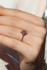 Vintage Ametist & Pırlanta Yüzük