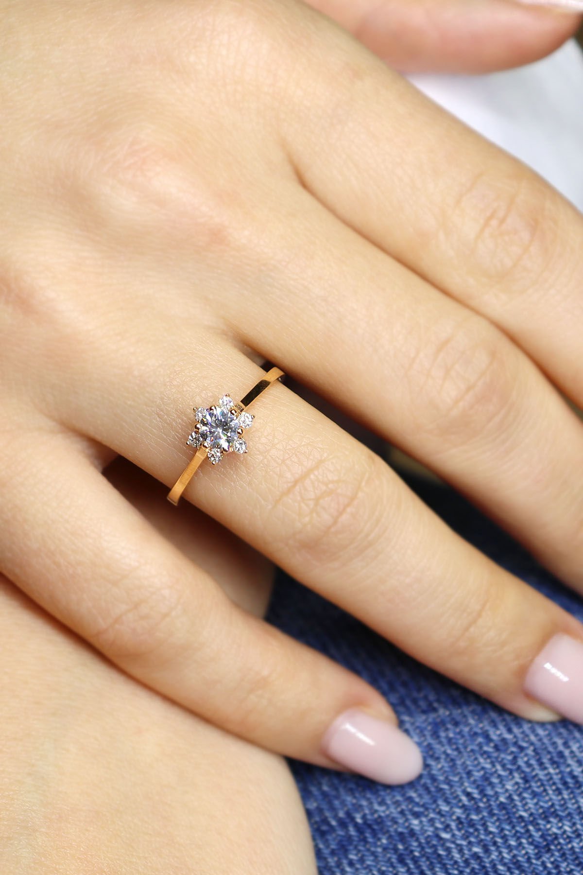 0.40 ct Vintage Lotus Pırlanta Yüzük