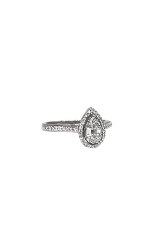 0.38 ct Coronet Damla  Pırlanta Yüzük Rose Altın - 19
