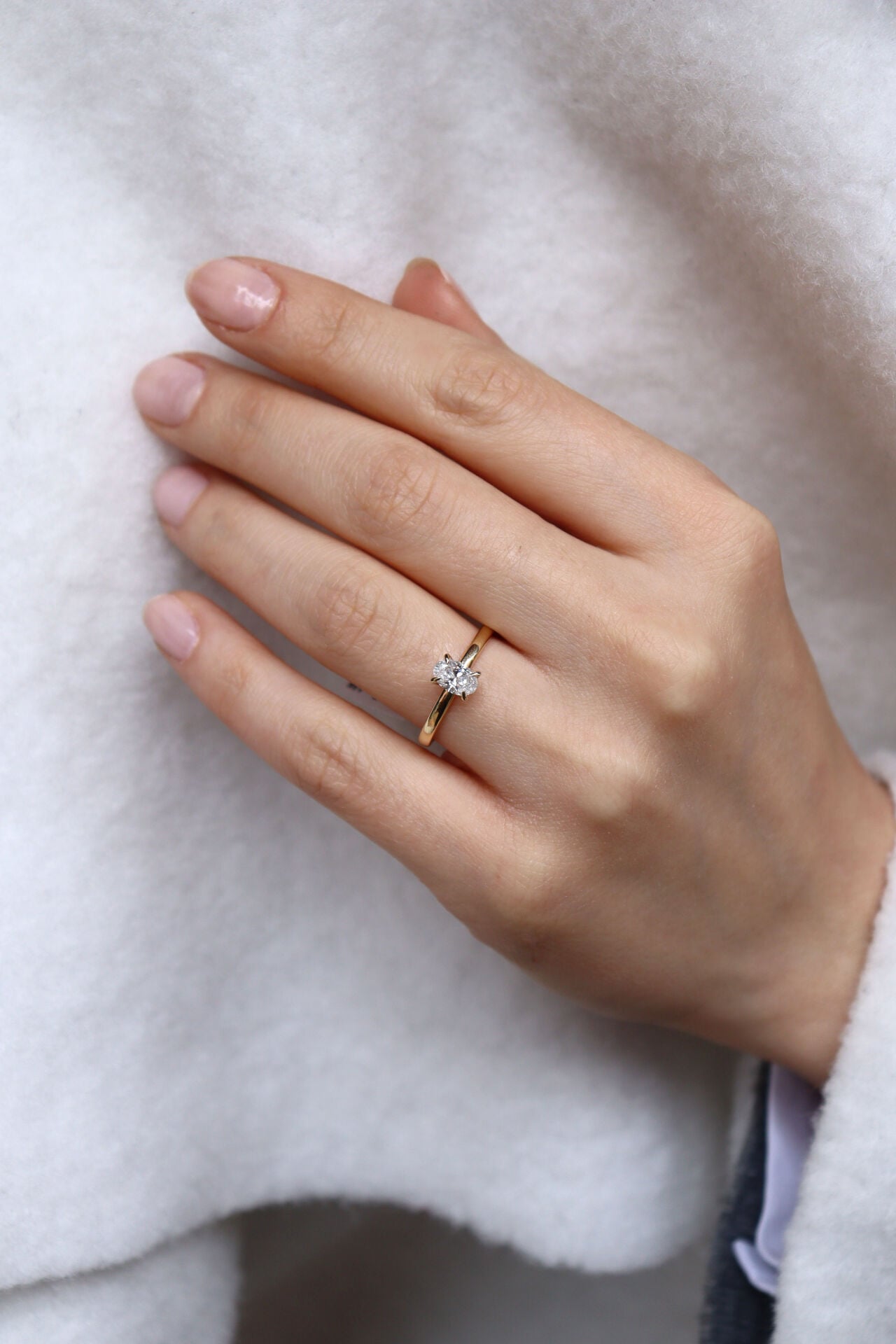 0.55 Ct Oval Tektaş Pırlanta Yüzük