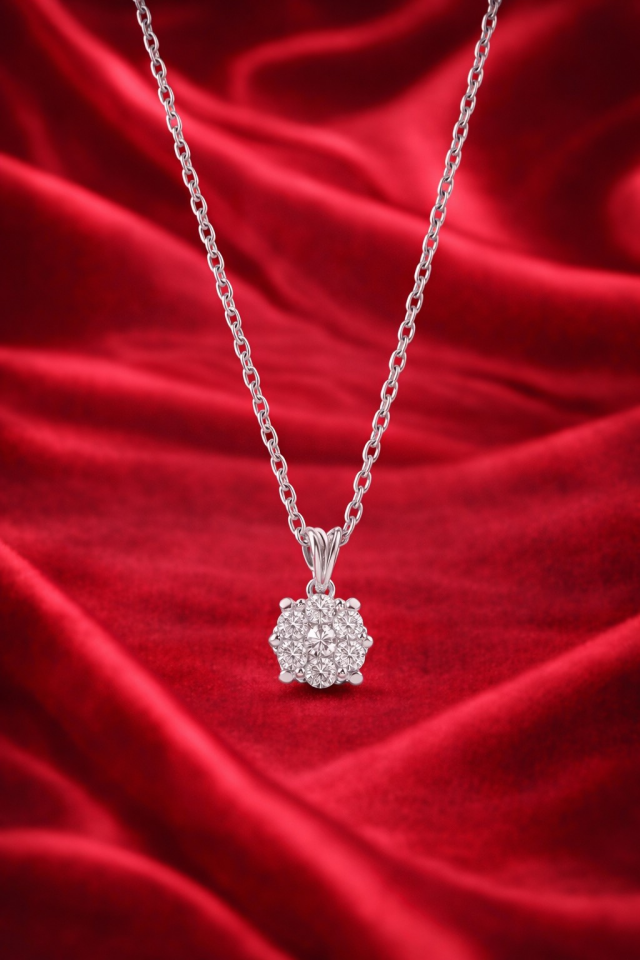 0.50 ct Pırlanta Coronet Kolye