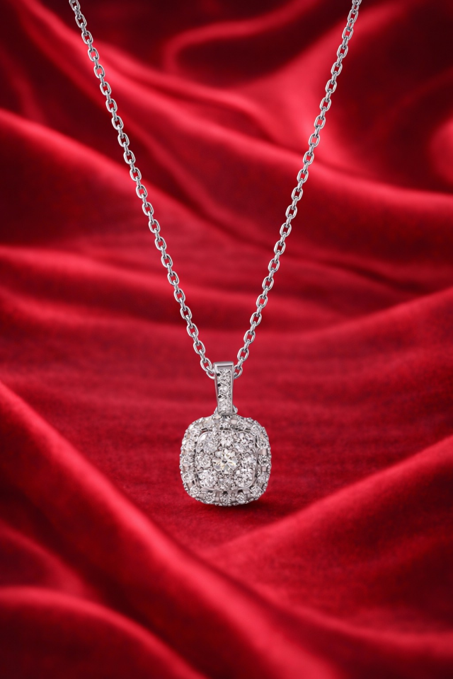 0.45 ct Pırlanta Coronet Kolye