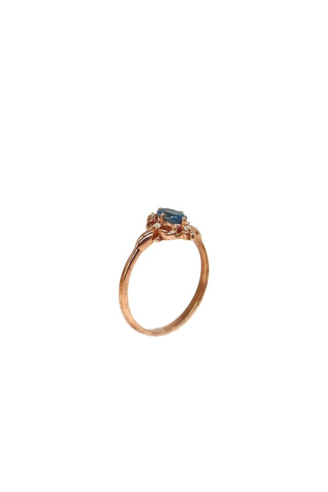 Vintage London Blue & Pırlanta Yüzük