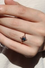 Vintage London Blue & Pırlanta Yüzük