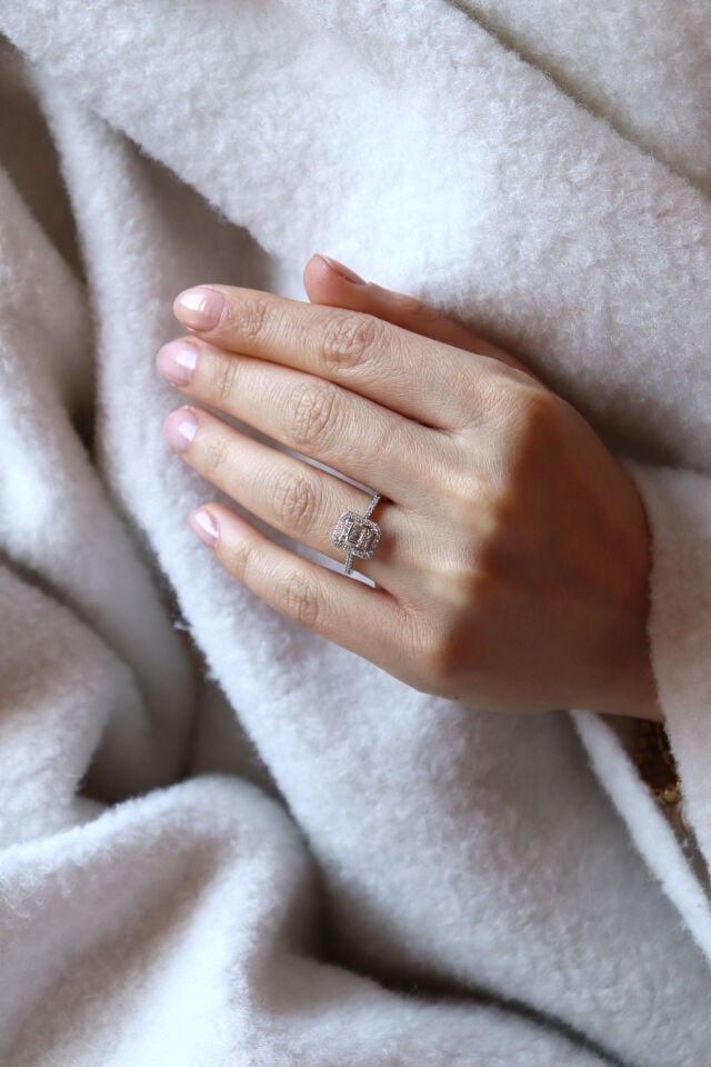 0.50 Ct Baget Pırlanta Yüzük