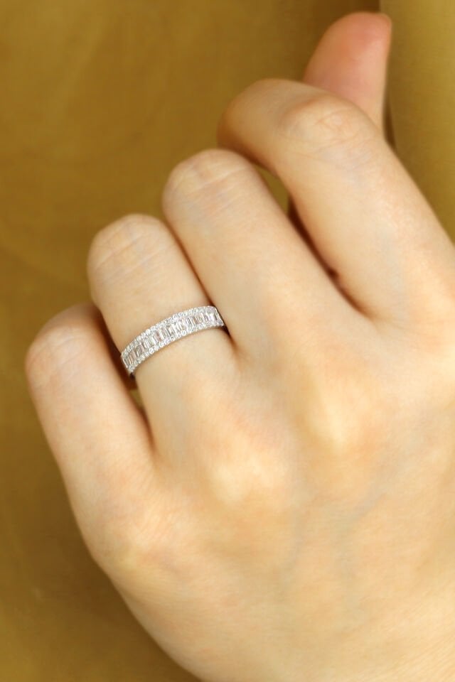 0.45 ct Baget Yarımtur Pırlanta Yüzük